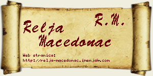 Relja Macedonac vizit kartica
